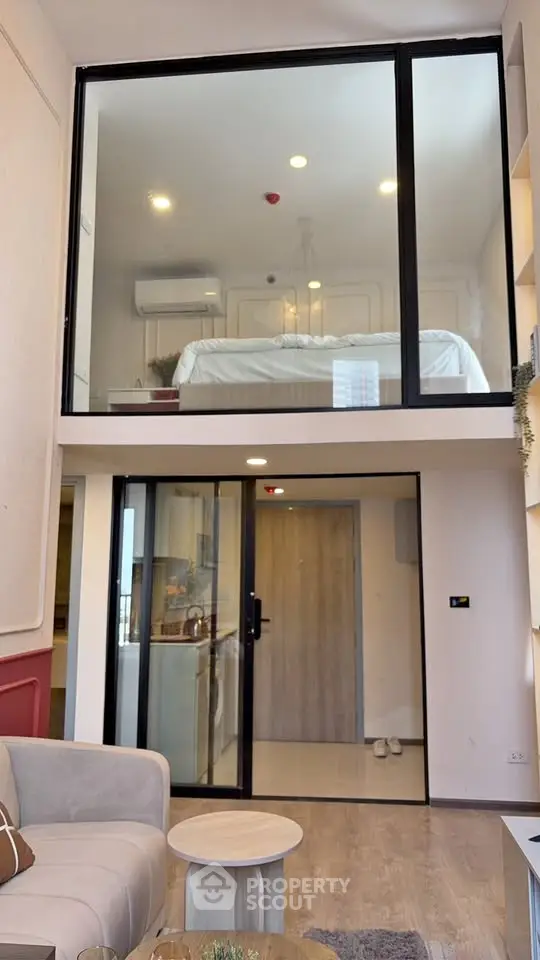 Modern loft apartment with mezzanine bedroom and stylish living area