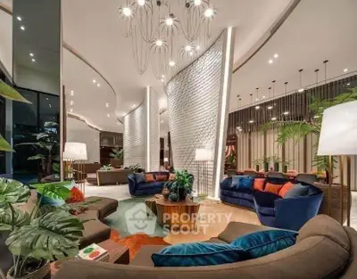 Luxurious modern living room with elegant decor and stylish furniture in a high-end property.