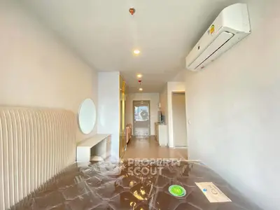 Modern bedroom with air conditioning and stylish decor