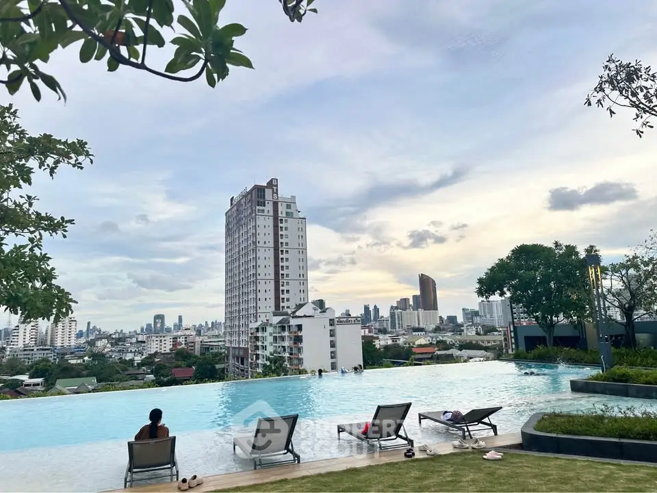 Stunning rooftop pool with city skyline view, perfect for luxury urban living.