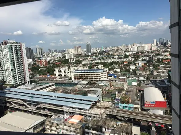 Stunning cityscape view from high-rise building showcasing urban skyline and vibrant city life.