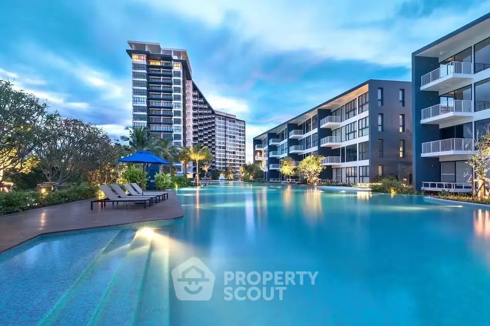 Luxurious residential complex with stunning pool and modern architecture