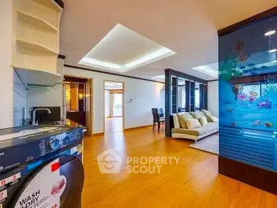 Spacious modern living room with open layout and stylish decor