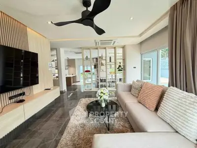 Luxurious modern living room with sleek design and elegant decor