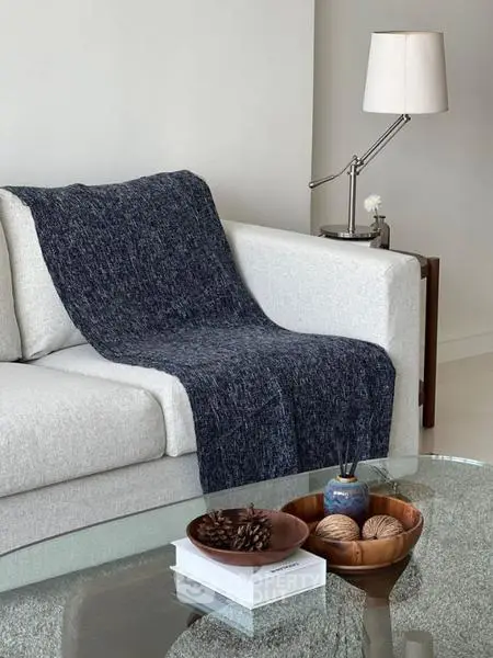 Elegant living room with modern sofa and stylish decor accents