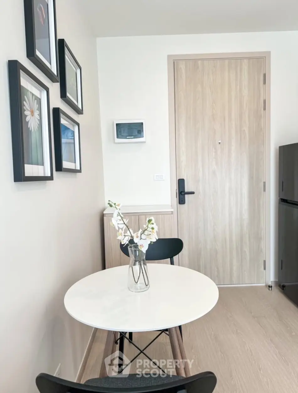 Charming modern entryway with minimalist decor and stylish furniture