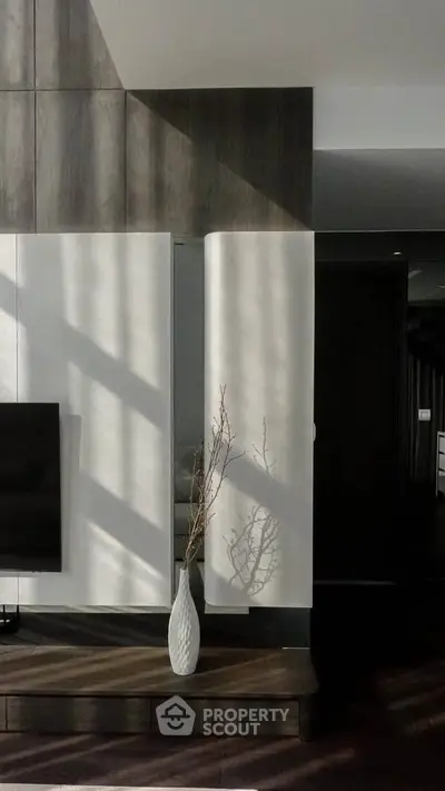 Modern living room with sleek design and stylish decor