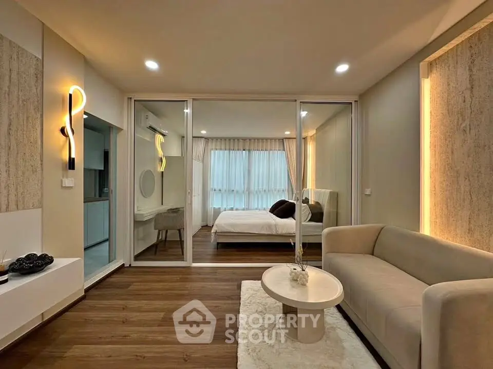 Modern living room with elegant decor and cozy ambiance