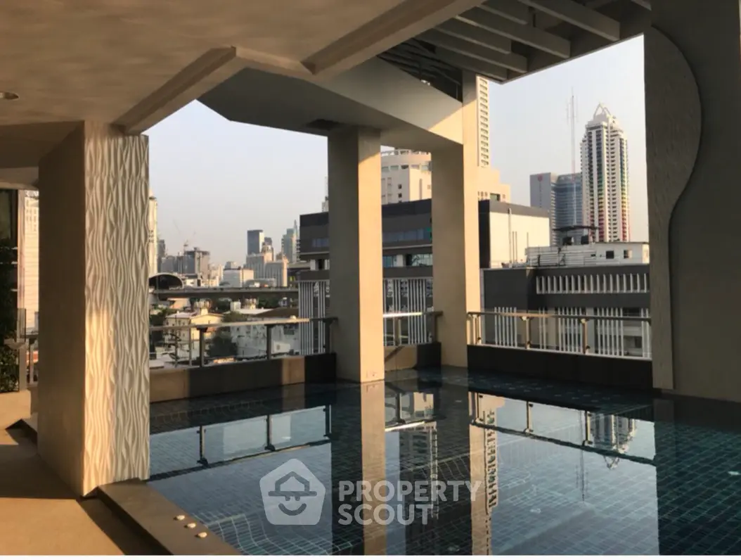 Stunning rooftop pool with city skyline view, perfect for luxury urban living.