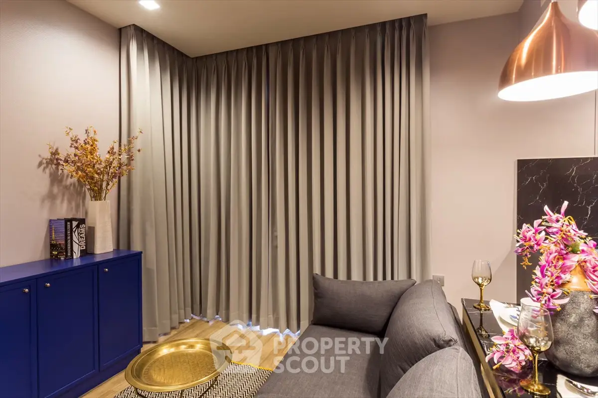 Stylish modern living room with elegant decor and cozy ambiance