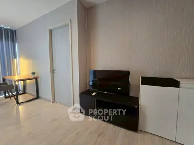 Modern living room with sleek furniture and natural light