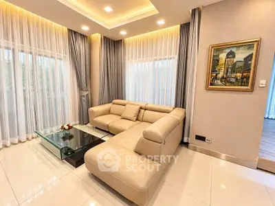 Luxurious living room with elegant sofa and modern decor