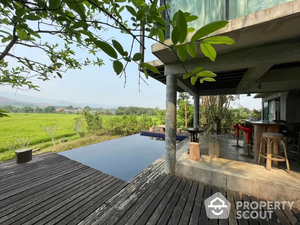 Stunning modern home with infinity pool and scenic countryside view