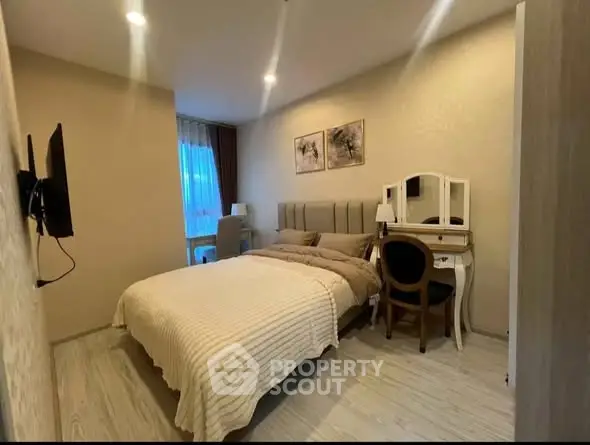 Cozy bedroom with elegant decor and natural lighting