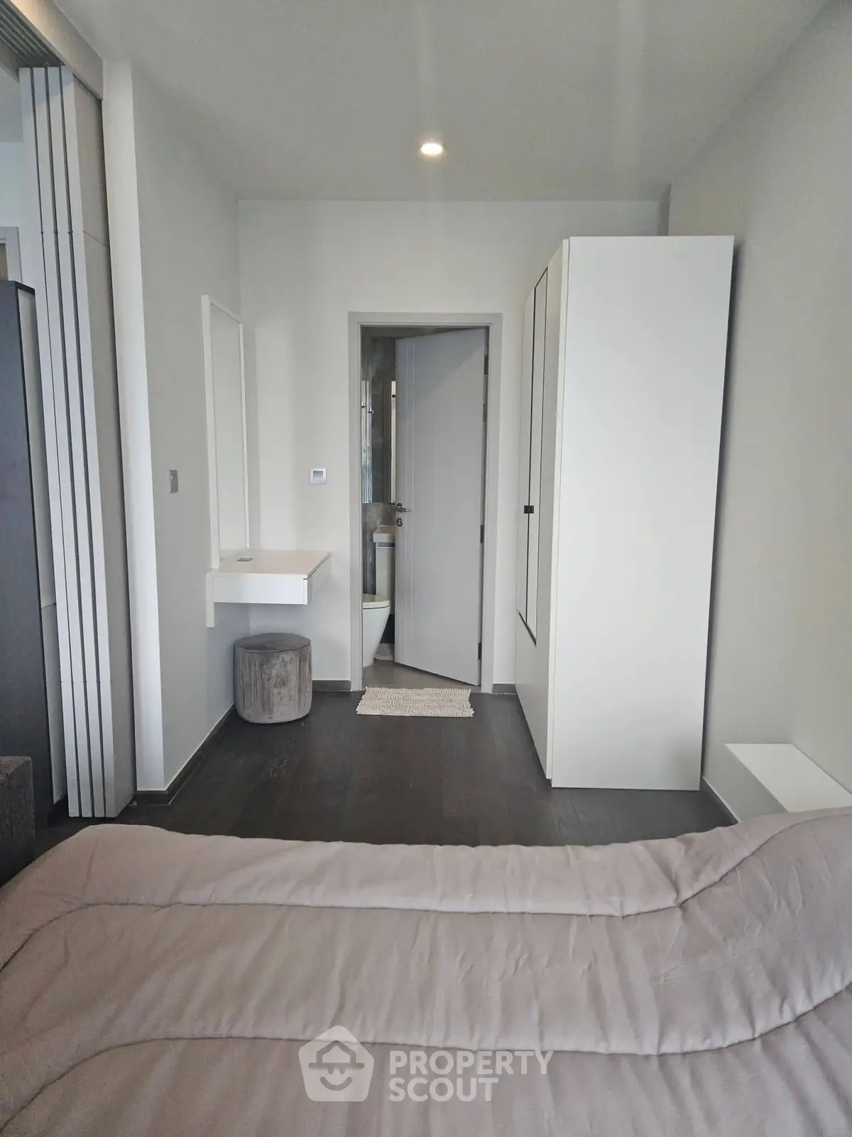 Modern bedroom with sleek design and minimalist decor