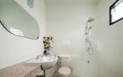 Modern bathroom with sleek fixtures and elegant design