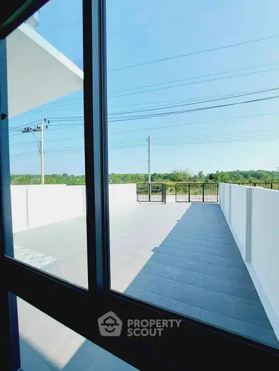 Spacious outdoor terrace with scenic view and modern design