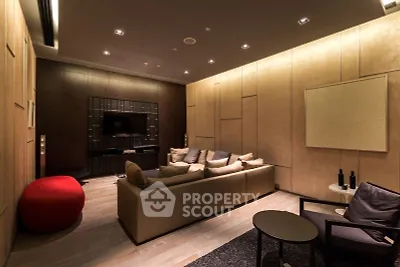 Luxurious modern living room with plush seating and ambient lighting