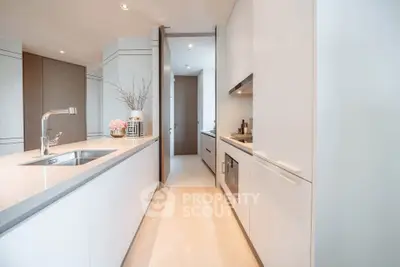 Sleek modern kitchen with minimalist design and high-end appliances