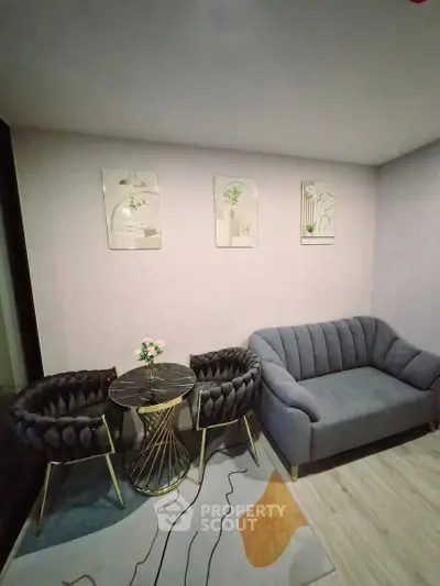 Stylish modern living room with elegant sofa and chic decor