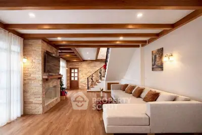 Spacious living room with modern decor and cozy ambiance
