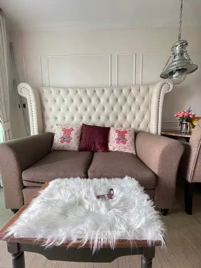 Chic living room with plush sofa and elegant decor