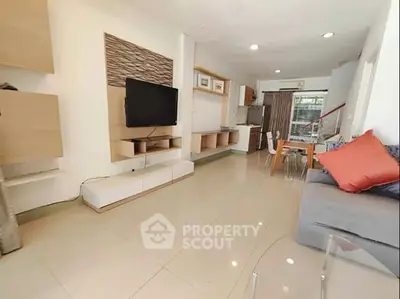 Spacious modern living room with open layout and stylish decor