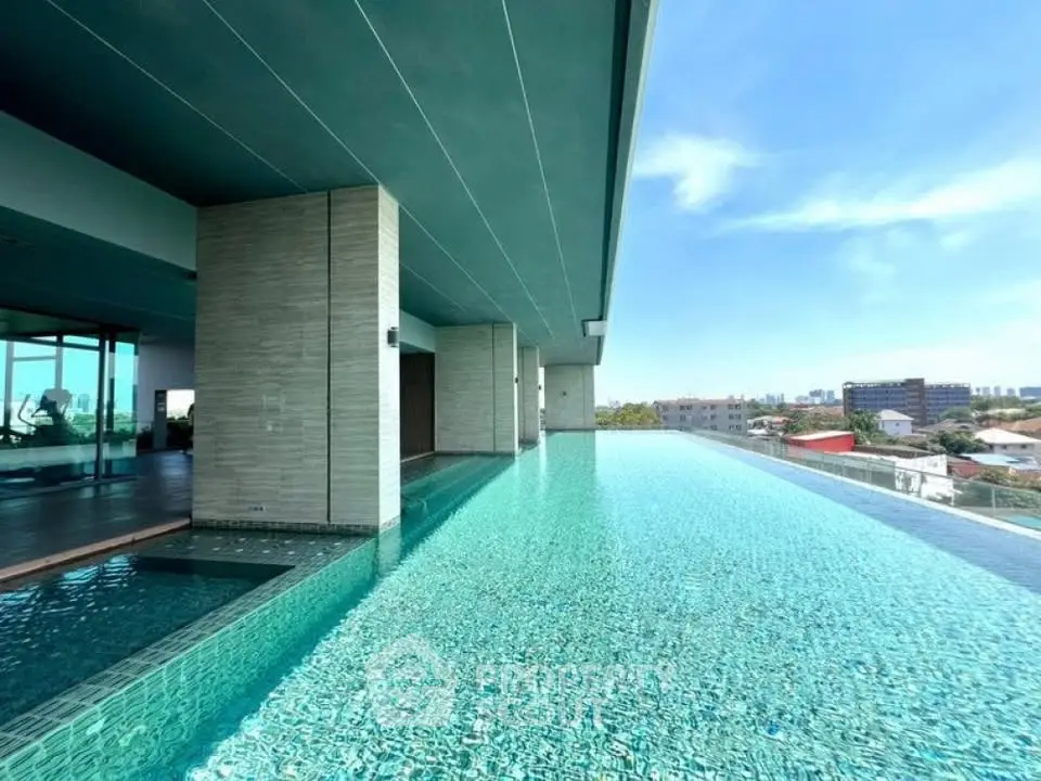 Luxurious rooftop infinity pool with stunning city views and modern architecture.