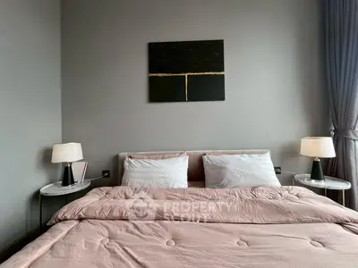 Luxurious bedroom with elegant decor and cozy bedding