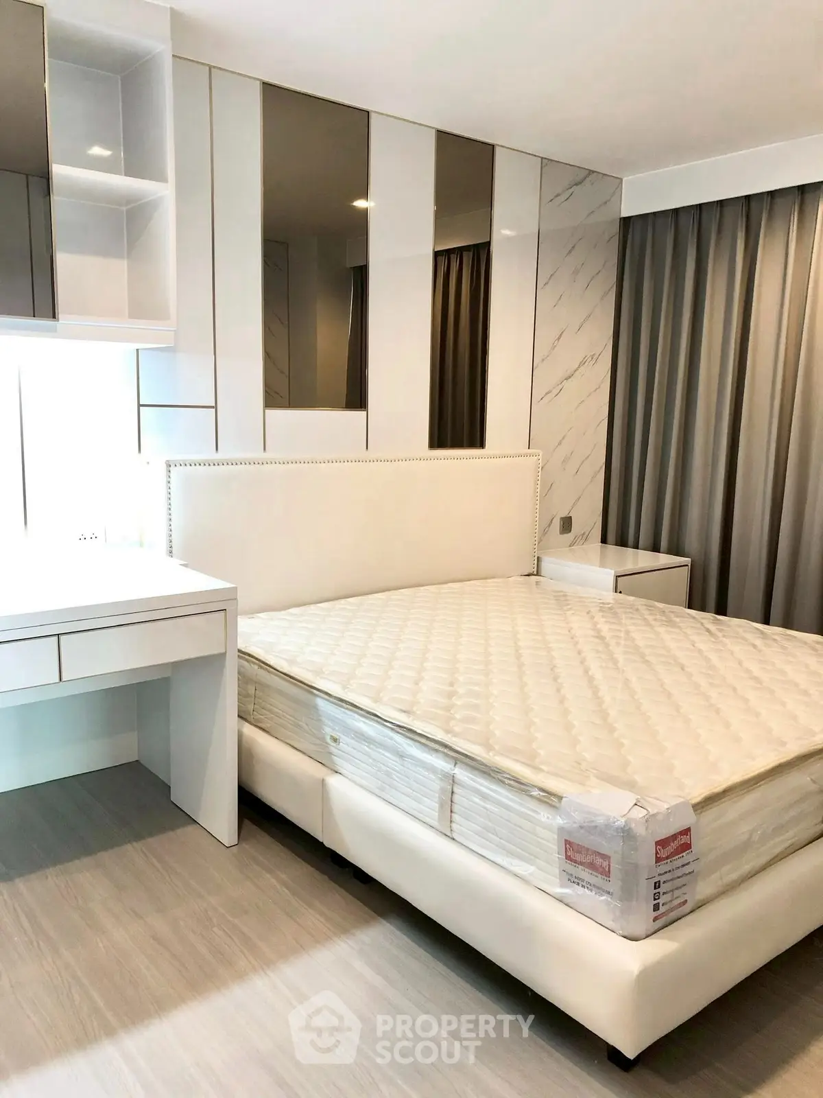 Modern bedroom with elegant design and stylish furniture