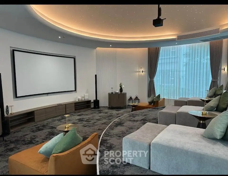 Luxurious home theater with plush seating and modern decor, perfect for entertainment enthusiasts.