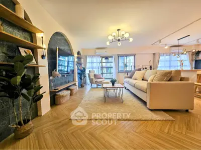 Spacious modern living room with stylish decor and open layout