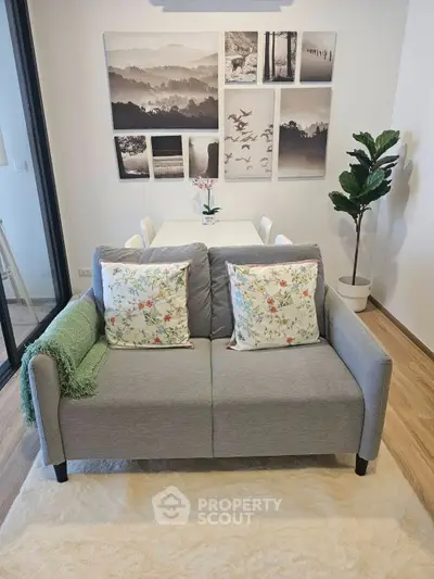 Chic living room with stylish decor and cozy seating, perfect for modern urban living.