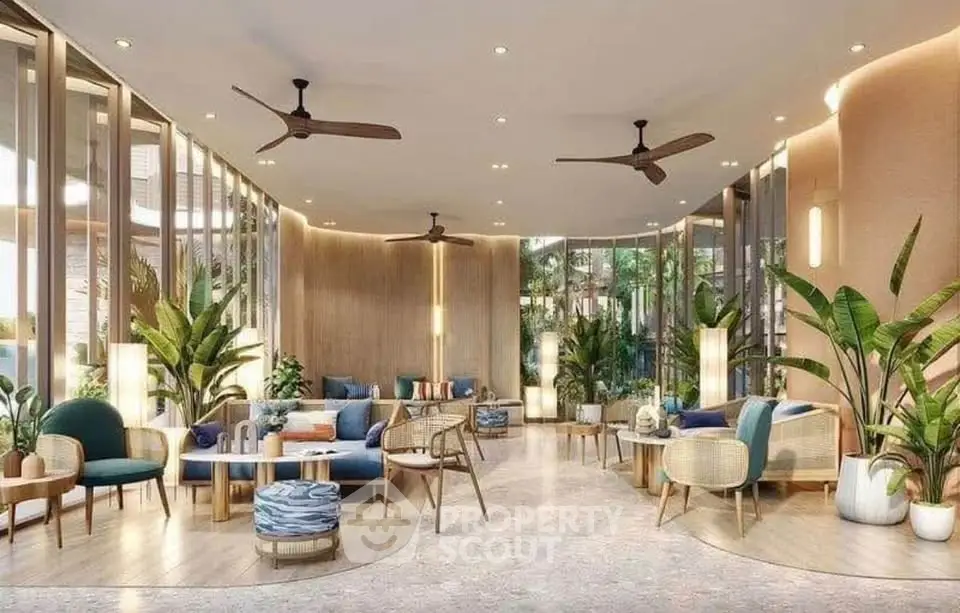 Luxurious modern living room with elegant decor and abundant natural light