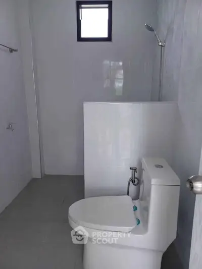 Modern bathroom with sleek design and natural light