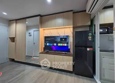 Modern kitchen with sleek cabinetry and built-in appliances