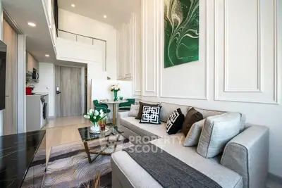 Luxurious modern living room with elegant decor and open layout, perfect for stylish urban living.