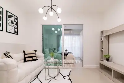 Modern living room with stylish decor and cozy ambiance
