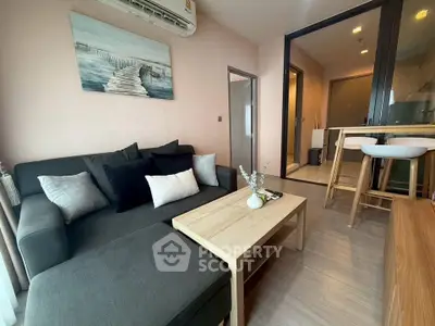 Modern living room with stylish decor and open layout