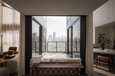 Luxurious apartment with stunning city view and elegant interior design