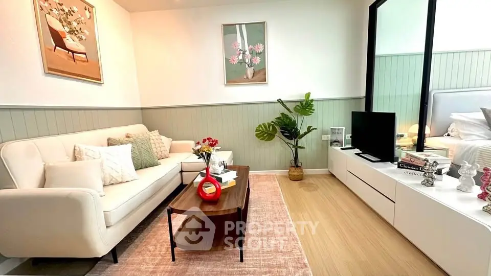 Charming living room with elegant decor and cozy seating area