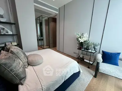 Luxurious modern bedroom with elegant decor and cozy ambiance