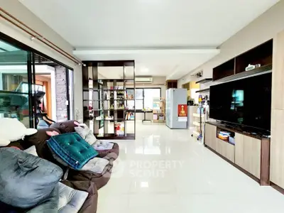 Spacious modern living room with open layout and stylish decor