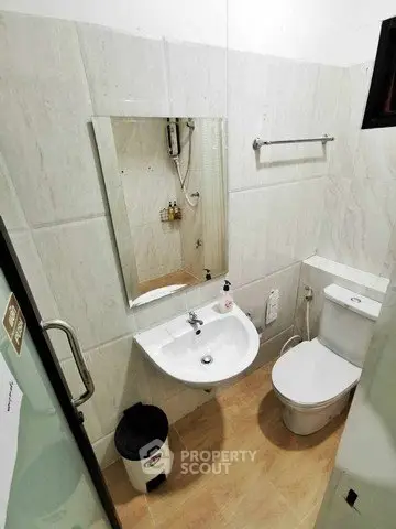 Modern bathroom with sleek fixtures and elegant design