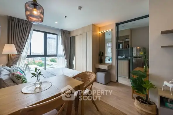 Modern studio apartment with open layout and stylish decor