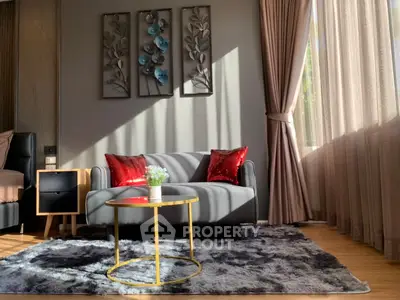 Stylish living room with modern decor and natural light