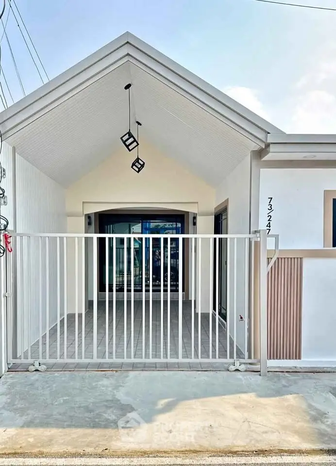 Charming modern house entrance with sleek design and inviting atmosphere