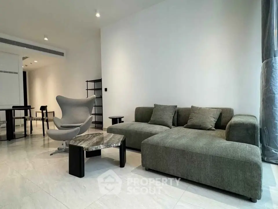 Modern living room with stylish furniture and elegant decor