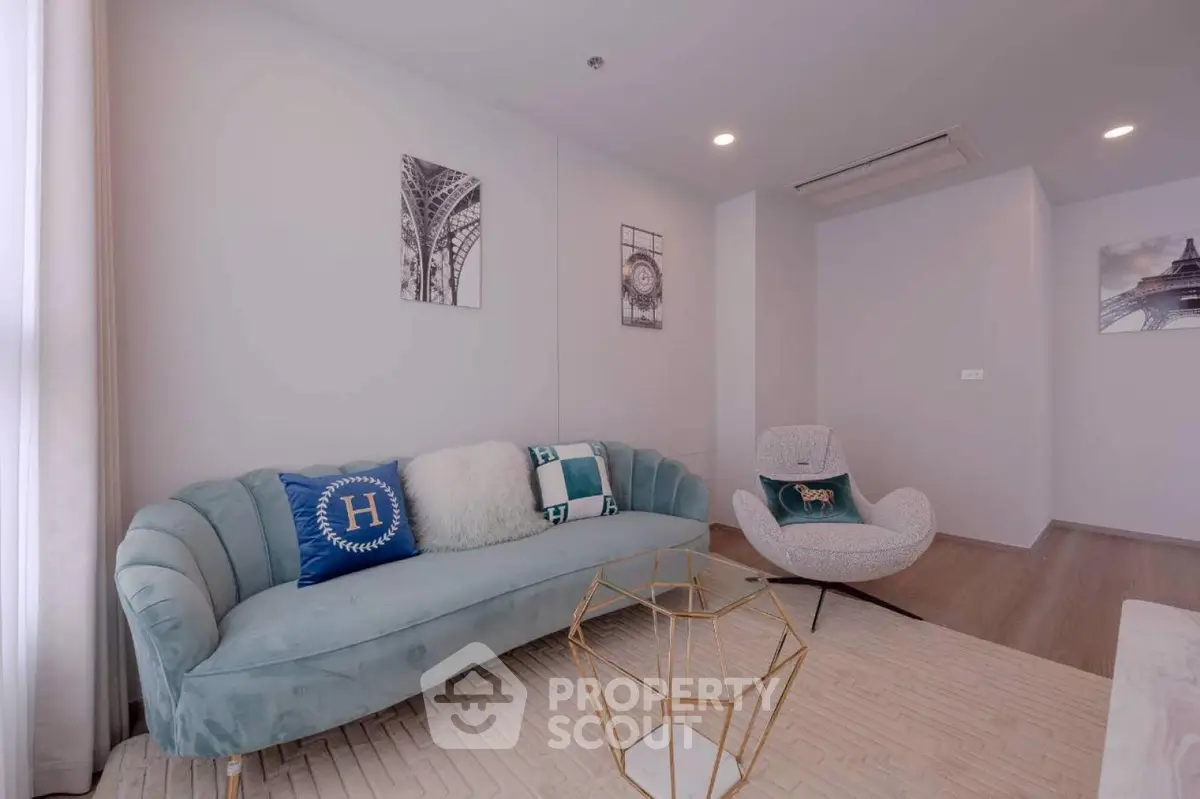 Stylish modern living room with elegant furniture and chic decor