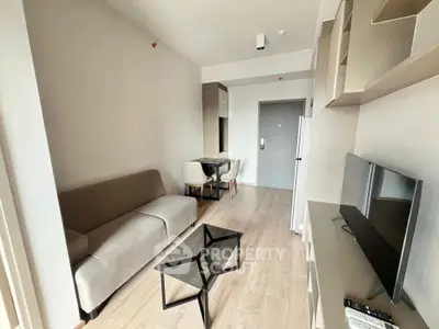 Modern living room with sleek furniture and minimalist design